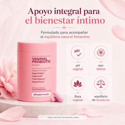 Probiótico Íntimo Femenino 60 Cápsulas Veganas | Probióticos + Prebióticos XOS para pH, Flora Vaginal y Bienestar Íntimo