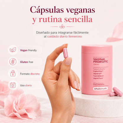 Probiótico Íntimo Femenino 60 Cápsulas Veganas | Probióticos + Prebióticos XOS para pH, Flora Vaginal y Bienestar Íntimo