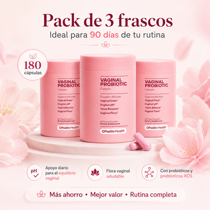 Probiótico Íntimo Femenino 60 Cápsulas Veganas | Probióticos + Prebióticos XOS para pH, Flora Vaginal y Bienestar Íntimo