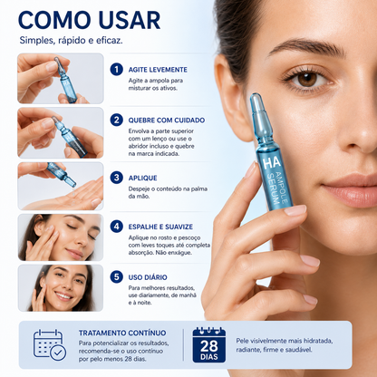 Sérum Facial en Ampollas con Ácido Hialurónico SADOER 7x2ml | Hidratación Intensiva, Piel Suave y Aspecto Luminoso