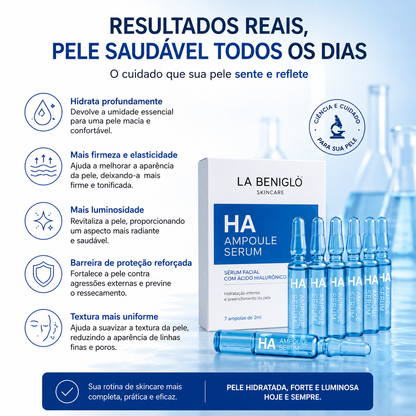 Sérum Facial en Ampollas con Ácido Hialurónico SADOER 7x2ml | Hidratación Intensiva, Piel Suave y Aspecto Luminoso