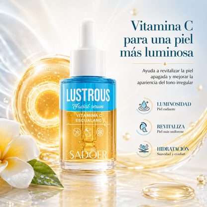 Sérum Bifásico SADOER con Vitamina C y Escualano 30 ml | Luminosidad, Hidratación y Piel Radiante