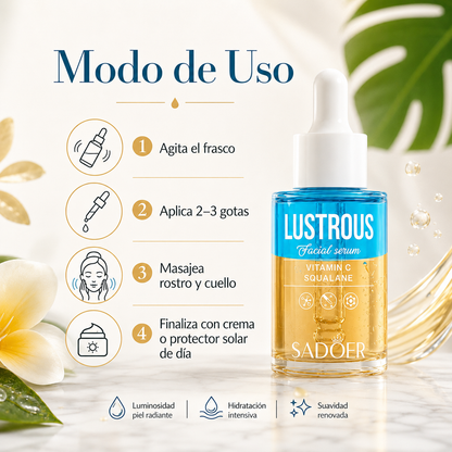 Sérum Bifásico SADOER con Vitamina C y Escualano 30 ml | Luminosidad, Hidratación y Piel Radiante