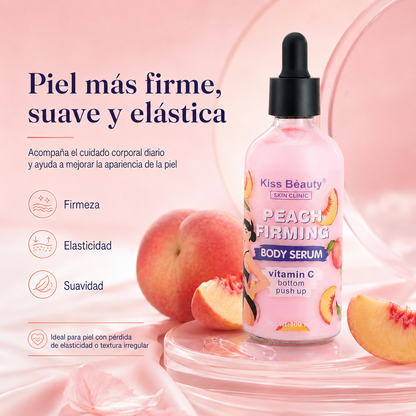 Serum Corporal Reafirmante Kiss Beauty Peach Firming 100 ml | Vitamina C y Durazno para Estrías, Elasticidad y Piel Más Firme