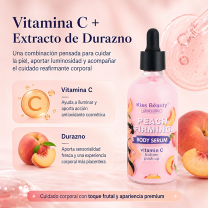 Serum Corporal Reafirmante Kiss Beauty Peach Firming 100 ml | Vitamina C y Durazno para Estrías, Elasticidad y Piel Más Firme