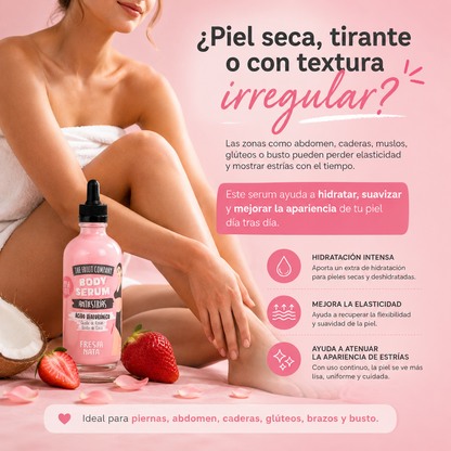 Serum Corporal Antiestrías Fresa Nata 120 ml | Ácido Hialurónico, Rosa y Coco