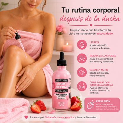 Serum Corporal Antiestrías Fresa Nata 120 ml | Ácido Hialurónico, Rosa y Coco