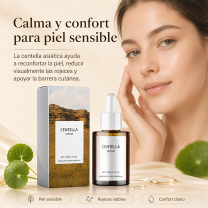 Sérum Facial de Centella Asiática con Niacinamida y Ácido Hialurónico – Hidratación, Calma y Barrera Cutánea, 30 ml