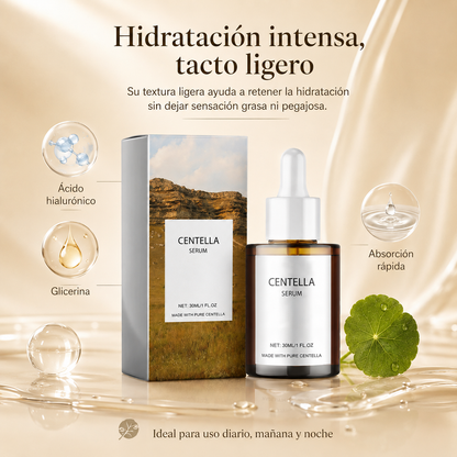 Sérum Facial de Centella Asiática con Niacinamida y Ácido Hialurónico – Hidratación, Calma y Barrera Cutánea, 30 ml