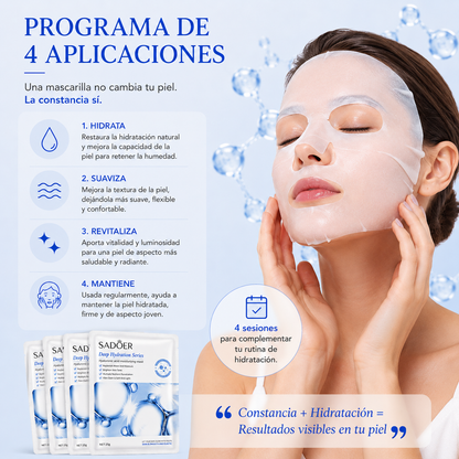 Pack 4 Mascarillas de Ácido Hialurónico | Tratamiento Intensivo de Hidratación Profunda