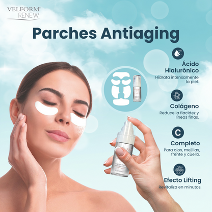 Parches Faciales Antiaging con Colágeno y Ácido Hialurónico | Tratamiento Lifting con Bruma Booster